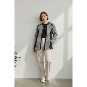 Catherines  womens  full zip jacket size 2X  black white  stretch  long sleeve